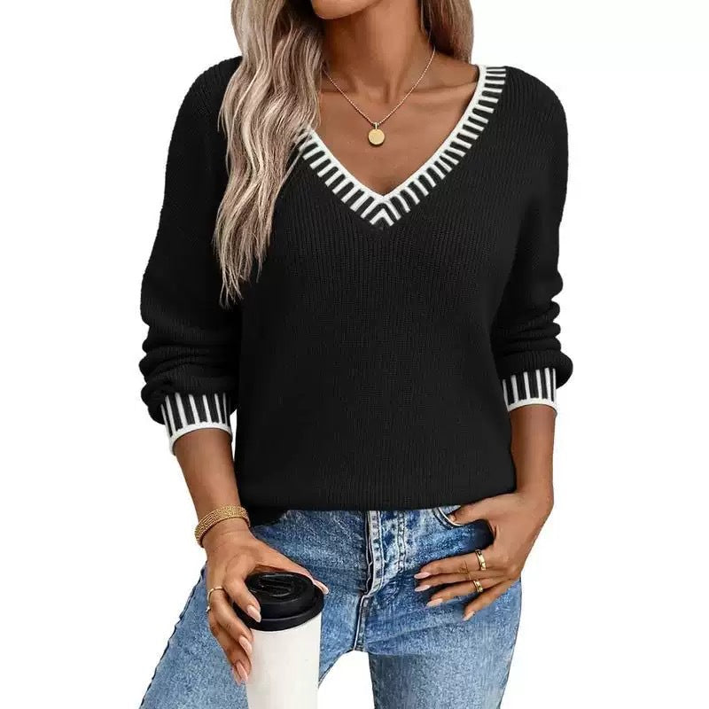 Womens Sweaters Long Sleeve V neck Warm Pullover Knit Tops 2025 Casual Trendy Soft Comfort Lightweight